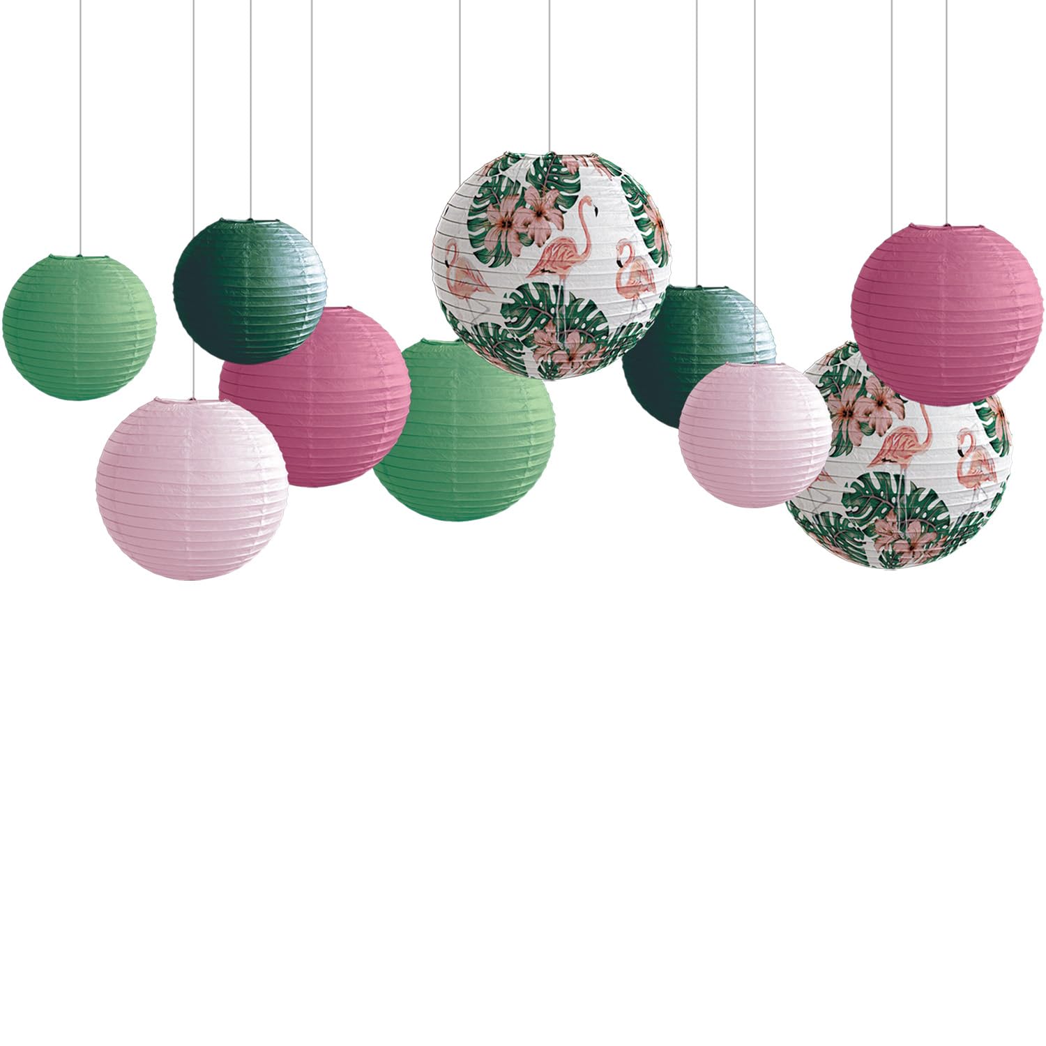 Boao 4-Pack Flamingo Honeycomb Decorations - 21 Inch Pink Tropical Party Hanging Decor