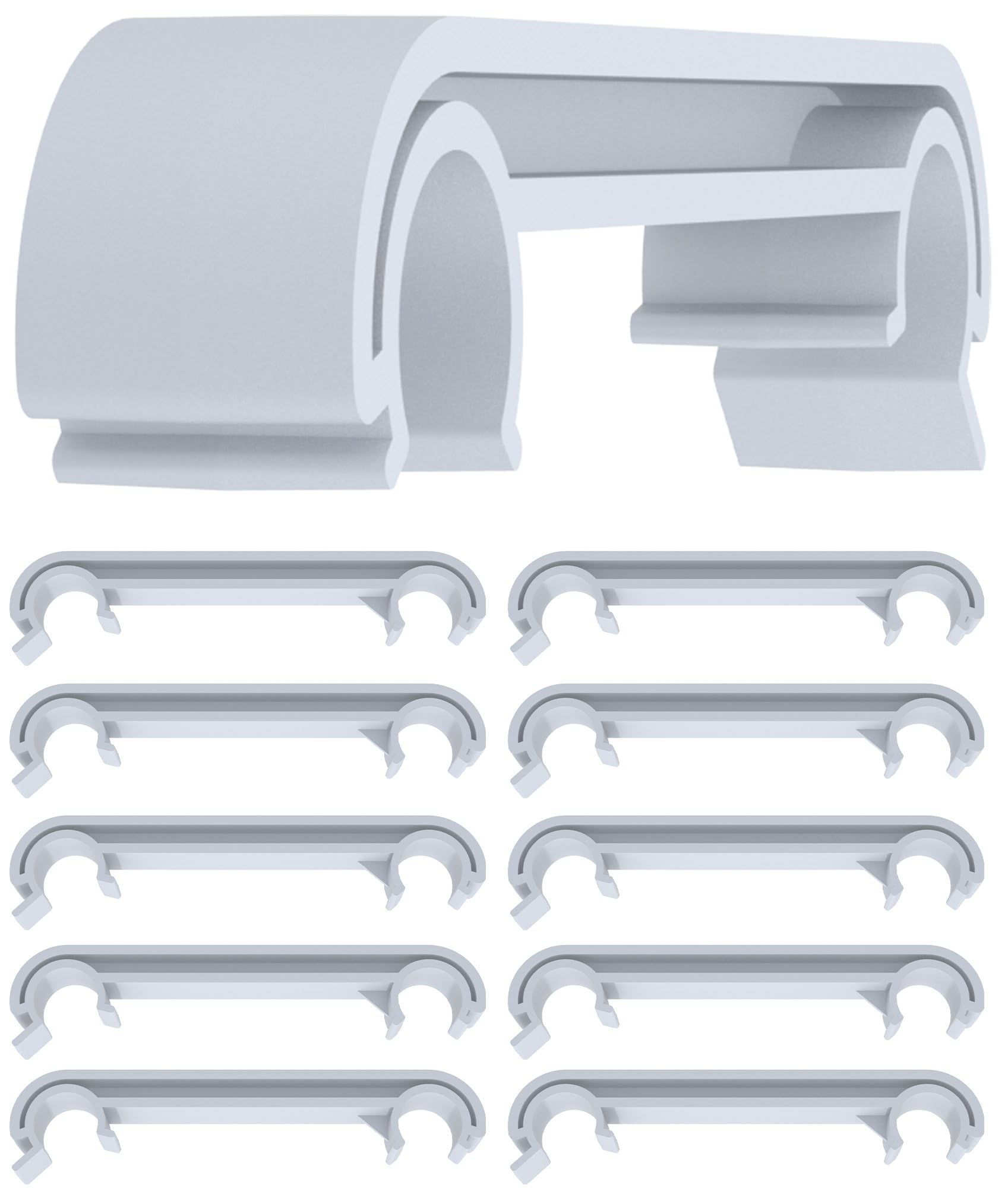 CLP Lot de 10 connecteurs pour chaises I Connecteur de rangée en Plastique I Connecteur de Chaise résistant aux intempéries, Couleur:Gris