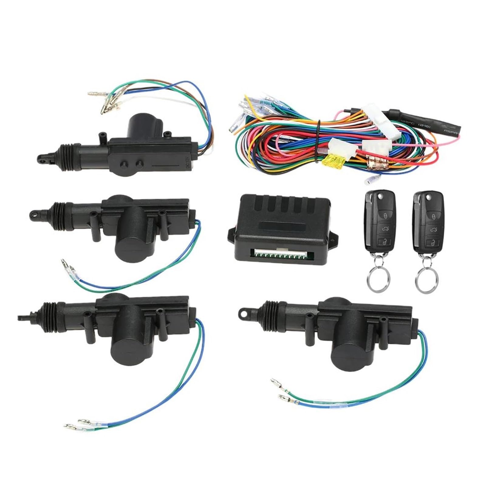 Universal Car Door Lock Keyless Entry System Remote Central Control Locking Kit with Trunk Release Button Rear Tailgate Boot Lock Trunk Latch Actuator