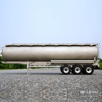 LESU RC Tractor Truck Trailer Metal 40Foot Oil Tank Gas-Tanker Semi Trailer Assembled 1/14 Truck Model