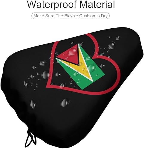Miniatura 4 de I Love Guyana - Funda para asiento de bicicleta, diseño de corazón rojo, impermeable, protector para sillín para ciclismo al aire libre