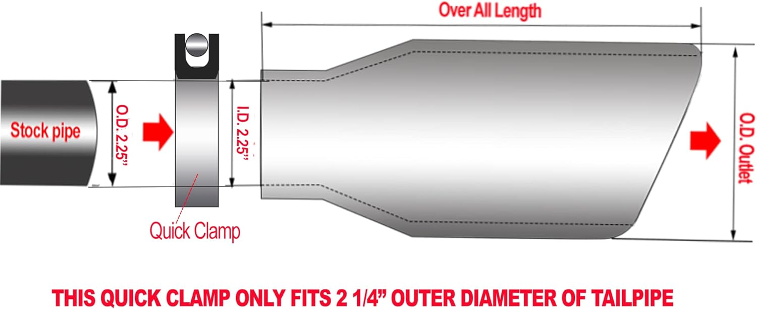 NETAMI Carbon Fiber Exhaust Muffler Tip Clamp-on 2.25 to 3.5 inch (Blue)