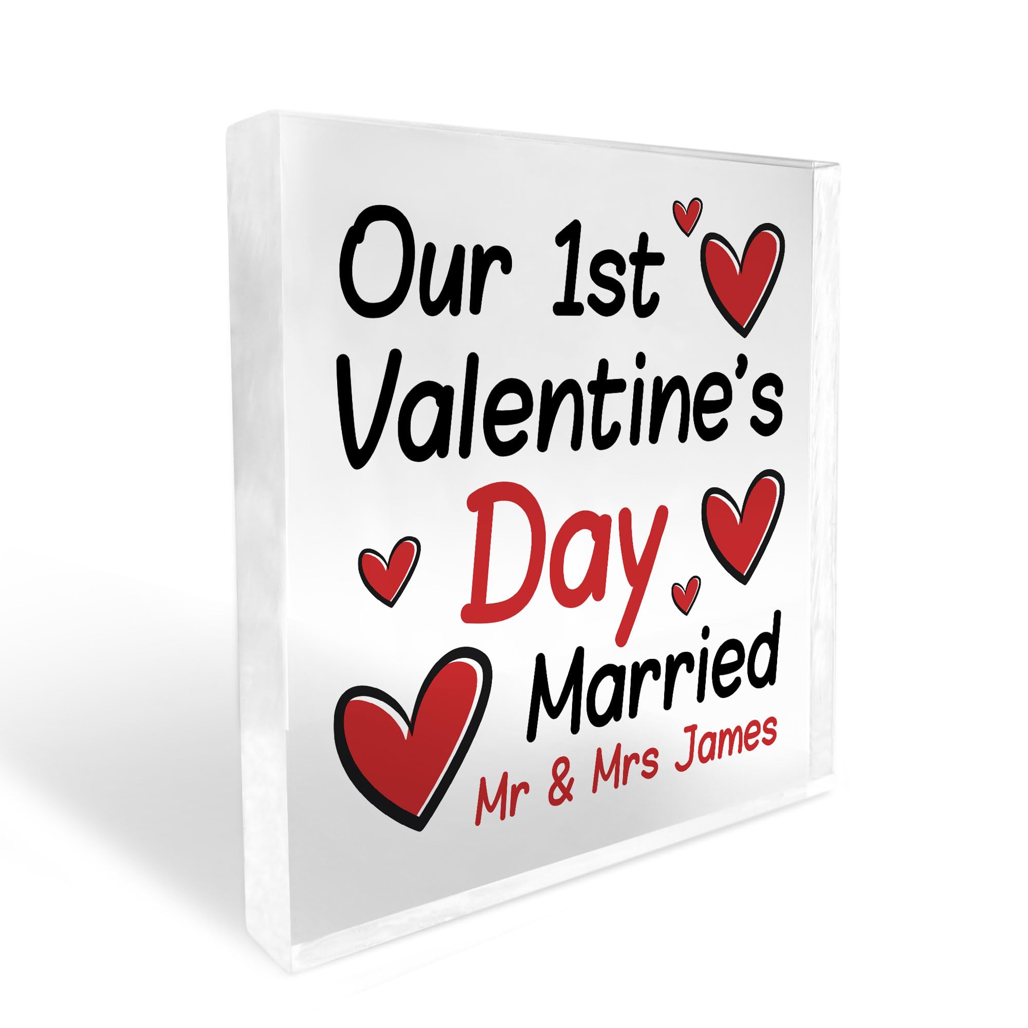 Red Ocean 1st Valentines Day Married Gift Personalised Valentines Gift For Husband Wife Gift For Him Her Wedding Sign Keepsake