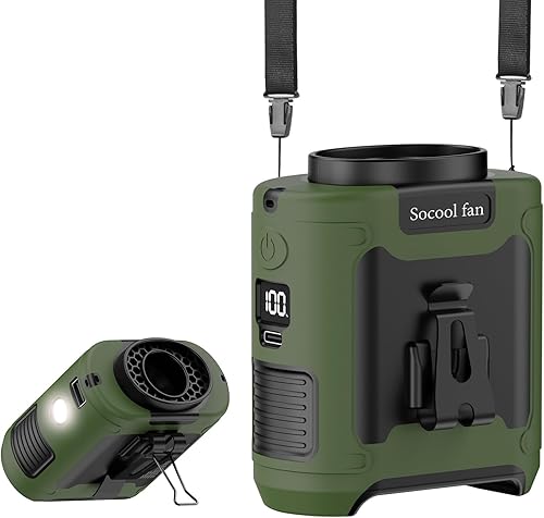 Miniatura 17 de Socool Ventilador de cintura portátil de 10000 mAh con clip en ventiladores personales recargables, ventilador de camisa de cinturón portátil de