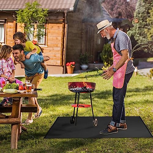 LOVOICE Feuerfeste Matte, Grillunterlage für Terrasse, Feuerhemmende Matte, tolles hitzebeständiges, wasserdichtes Design für Verschiedene Grills, Feuerstellen, Brandschutz zu Hause, Kamin-3