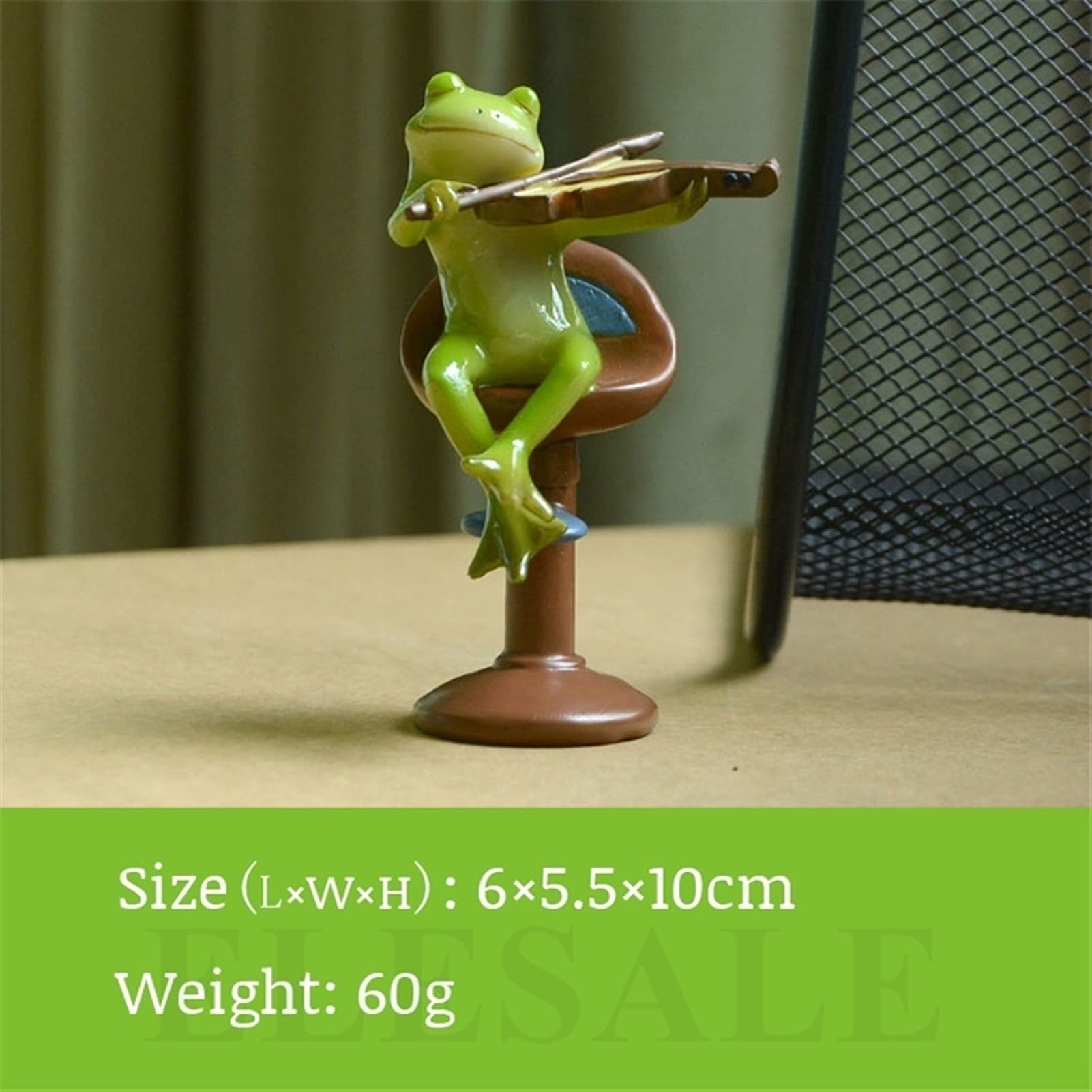 Figurine Grenouille Roi Verte Résine - Décoration Mignonne Pour Bureau Et Jardin