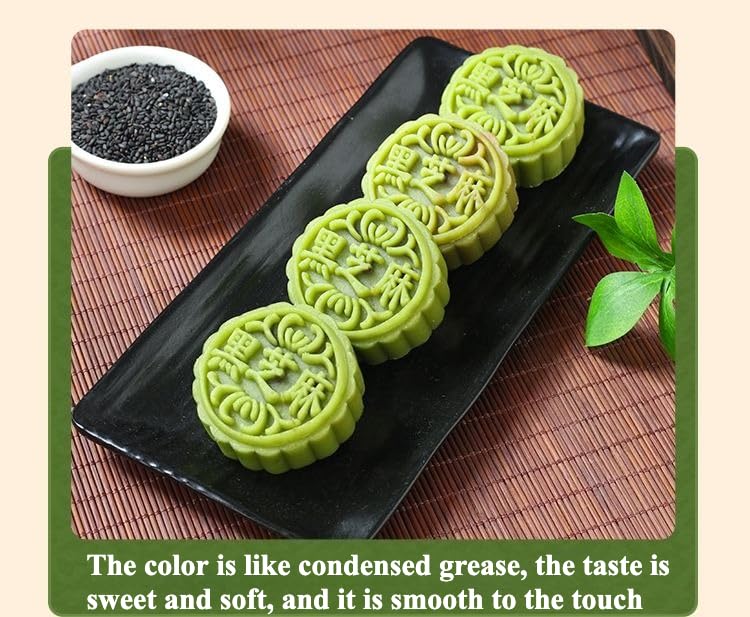Black sesame mung bean cake,handmade mooncake,Mid-Autumn Festival mooncake，old-fashioned traditional pastry，Mid Autumn gifts pack,soft cake cookies, instant breakfast bread, Dim sum, sweets (1500g)