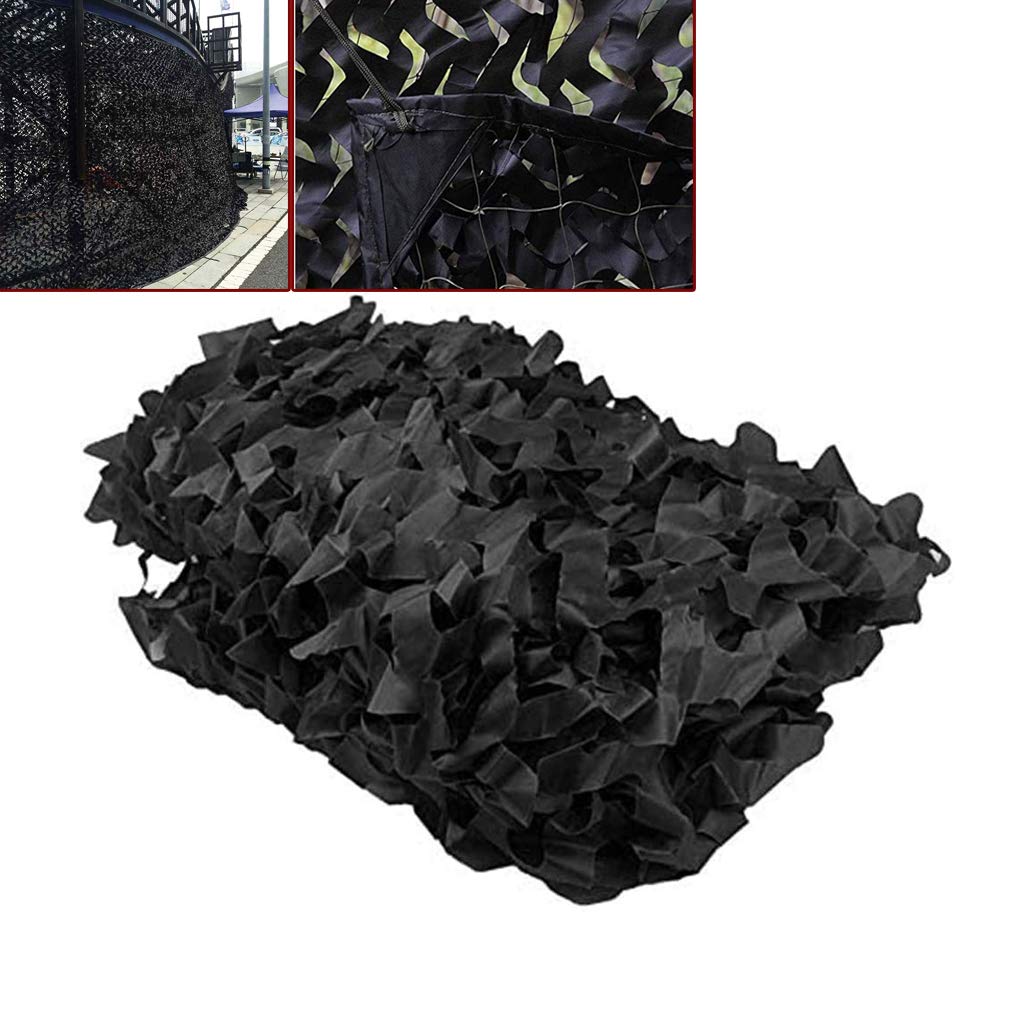 Oudini Black 6X10m Camo Netting,Camouflage Net Blinds For Sunshade Camping Shooting Hunting Indoor Outdoor Exhibition,Garden, Party