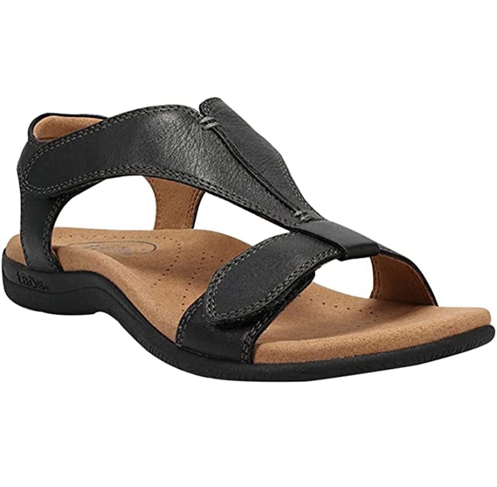 eenvoudige textuur effen platte sandalen zomer