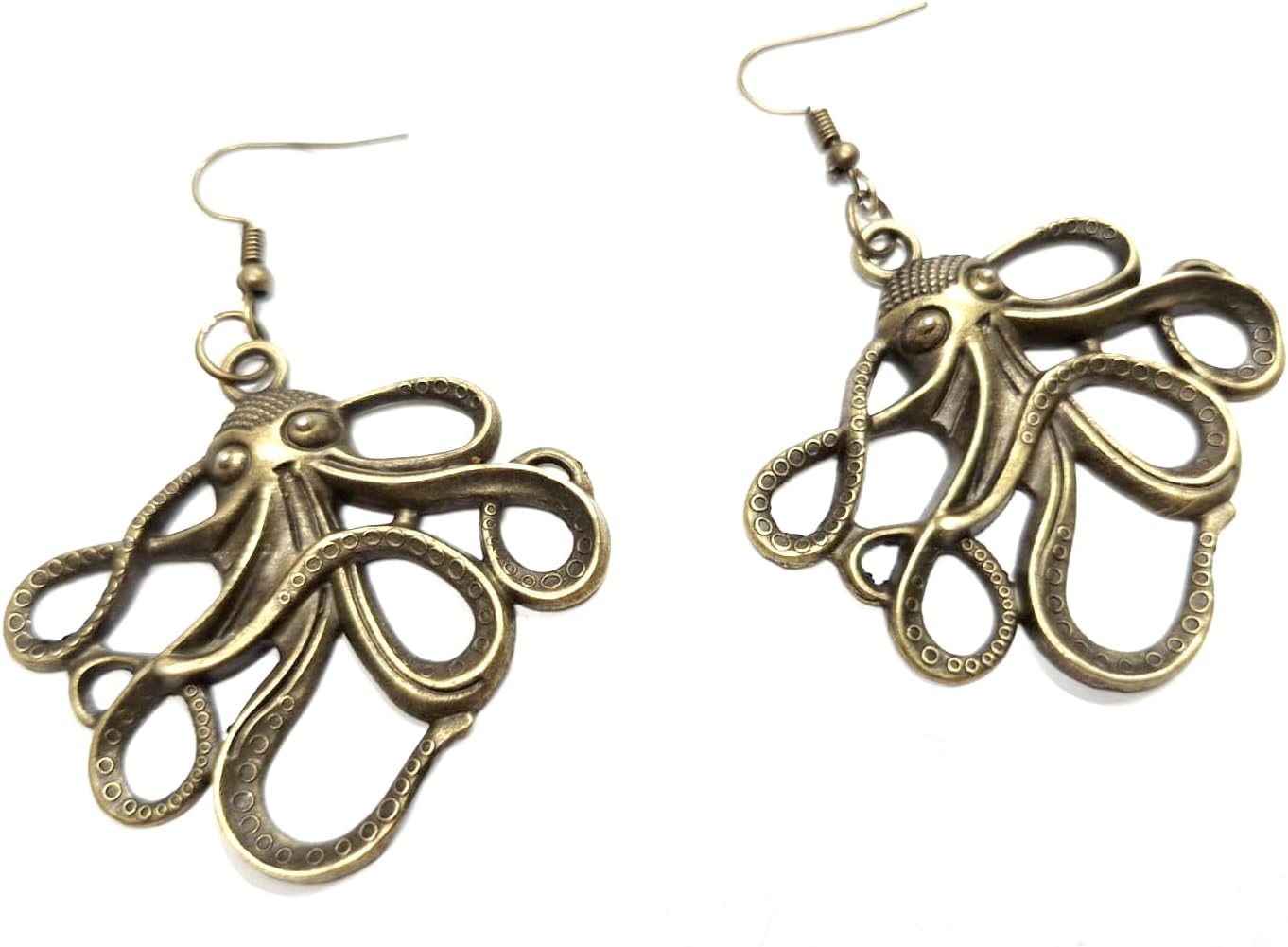 Octopus Squid Earrings Miniblings Bronze