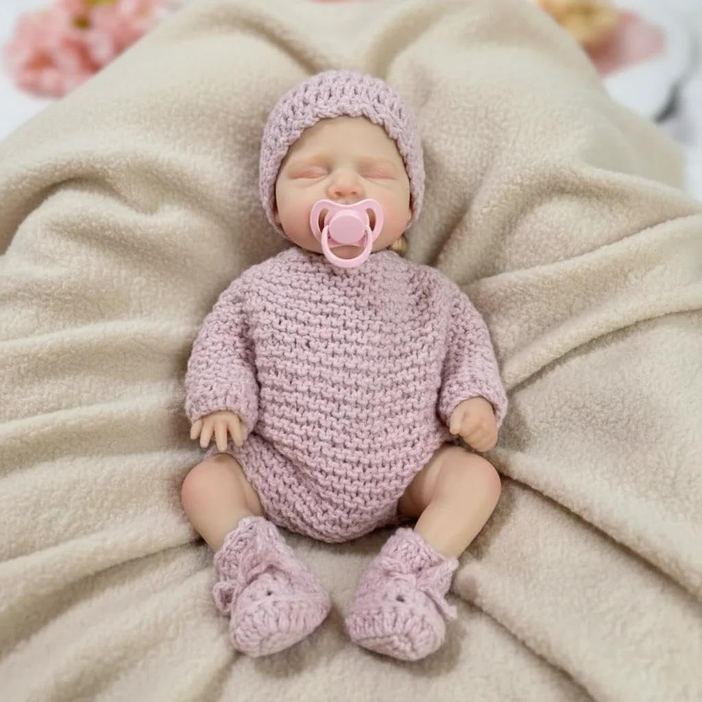 RXDOLL Mini Reborn Baby Dolls solidny silikon na całe ciało dziewczyna 30 cm pełne silikonowe lalki Reborn realistyczne lalki noworodka możliwe prezenty dla kolekcjonerów i dzieci 3+