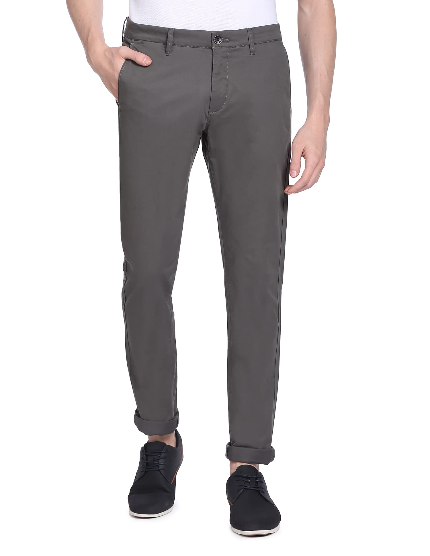 u.s. polo assn. Men's Slim Fit Mid Rise Trouser-picture-18