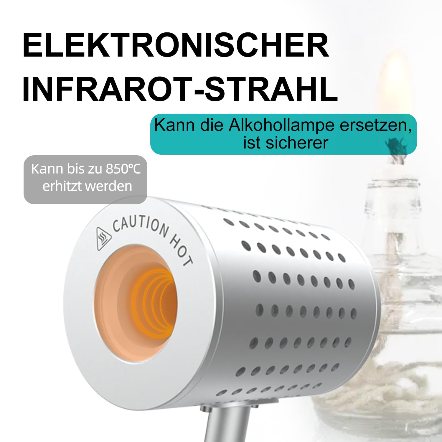 JOANLAB Infrarot-Sterilisator - Duale Temperatur 825°C, Labor-Sterilisator für Impfösen, Skalpell, Nadeln, Ersatz für Spiritusbrenner(DS-900S)