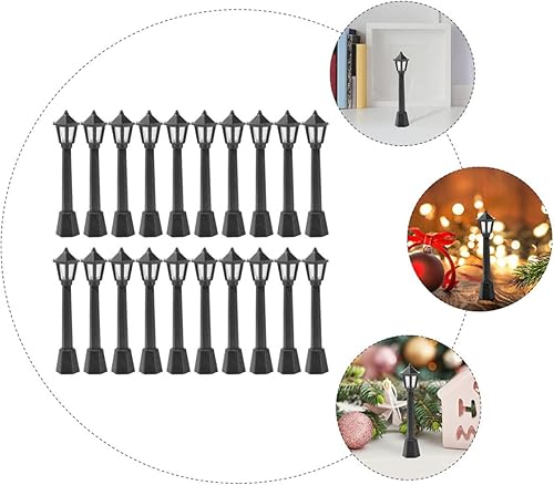 Miniatura 7 de Artibetter 60 Uds., maceta de jardín, adornos de ferrocarril, lámparas de casa de hadas, decoración en miniatura, decoración simulada, escenas de