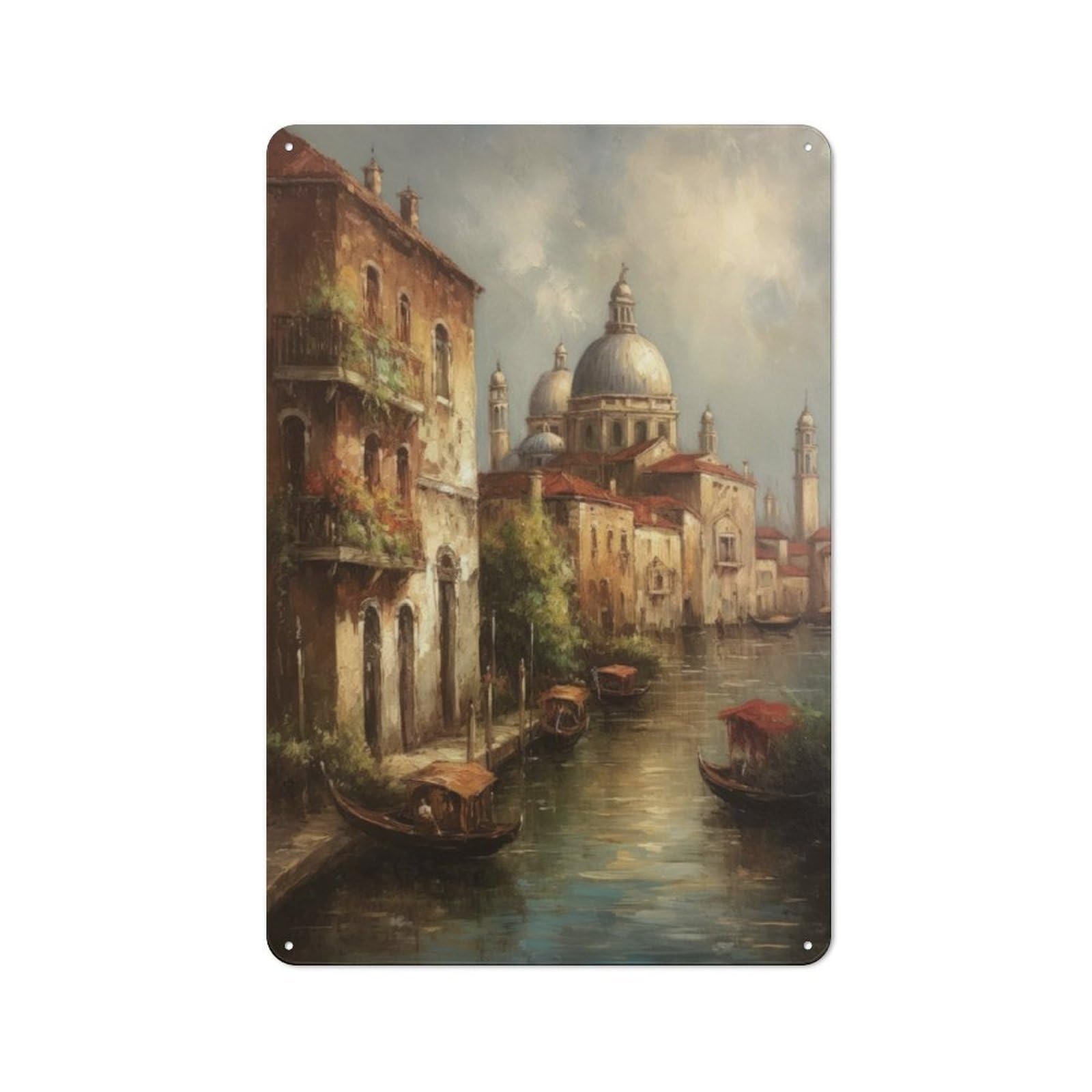 Junmoney Venice Italy City Of Water Rustic Metal Sign 30X20cm Featuring For Living Room Wall, For Vintage Wall Decor Fans, For Metal Sign Collectors