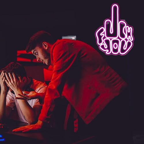 Miniatura 7 de Letreros de neón de gestos de letras para pared, luces LED de neón rosadas, luz de pared de neón USB, letrero de luz de barra de neón para