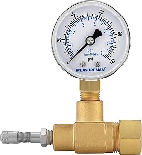 MEASUREMAN Air Over Water Test Regulator with Gauge, 2” Dial, 0-100 PSI, for Household Water Pipe Leak Detection, Includes 1/4” NPT Mount
