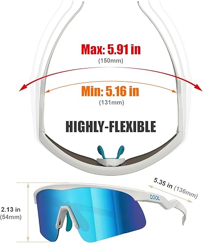 Miniatura 4 de QOOLTIME Z87 - Gafas de sol deportivas para ciclismo, hombres, mujeres, jóvenes, pickleball para correr, béisbol