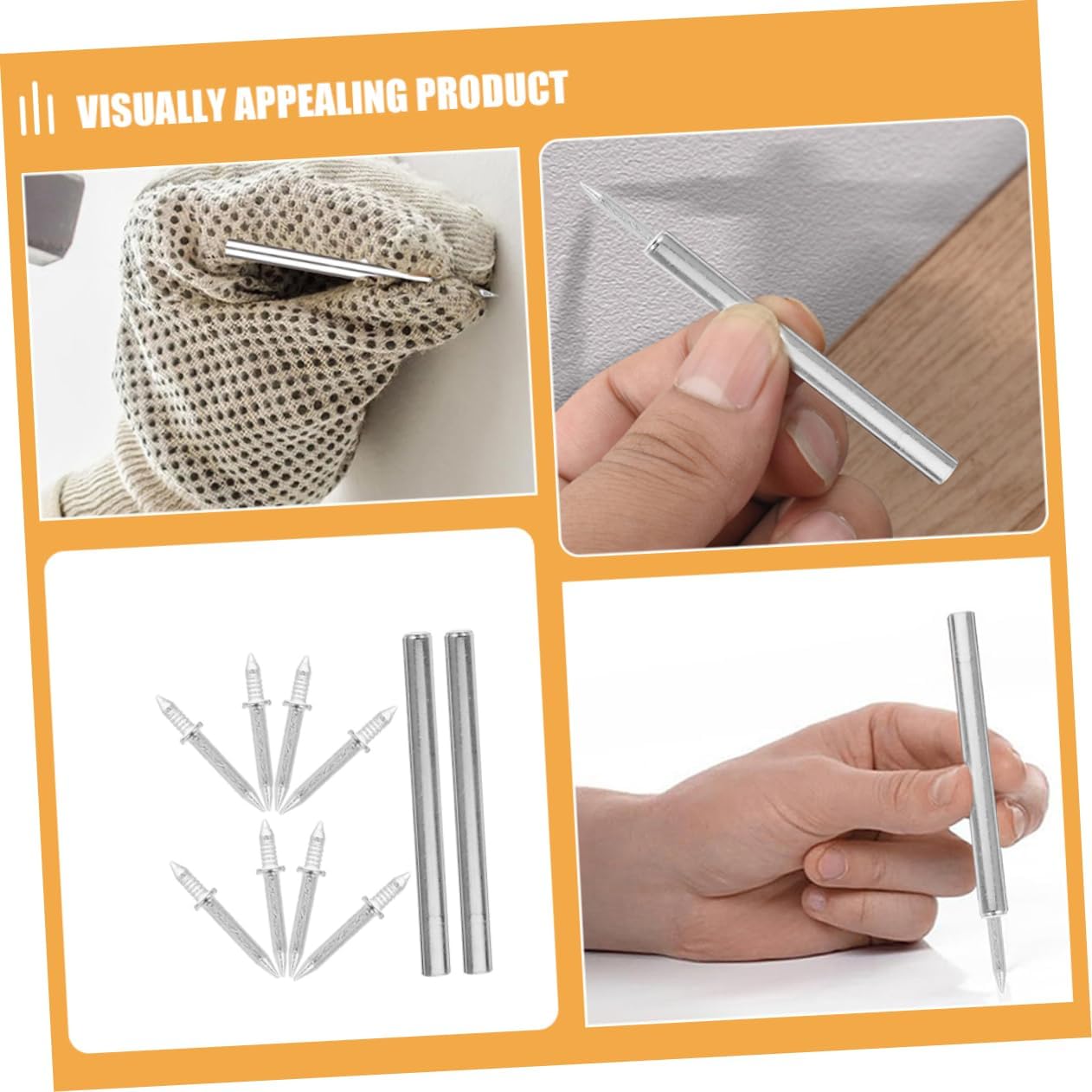 200pcs Double Head Skirting Nails Glue Nails for Home Use Extra Wide Press Double Head Screw