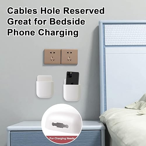 Miniatura 10 de kulusion 3 soportes para control remoto, soporte para bolígrafo de montaje en pared, sin agujeros, autoadhesivo, organizador de carga de teléfono,