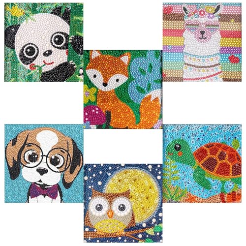 Mosaïque enfants strass brillants JATOK 6 projets peinture diamant 15cm