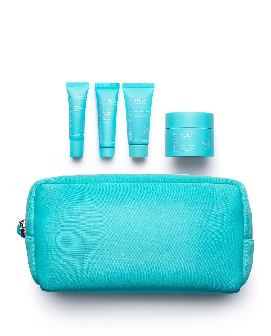 TULA Skin Care Your Best Skin at Every Age Level 2 Firming & Smoothing Discovery Kit | Wrinkle Treatment, Face Moisturizer, Eye Serum and Overnight Repair Treatment and Travel Bag, Anti-Aging : Beauty & Personal Care