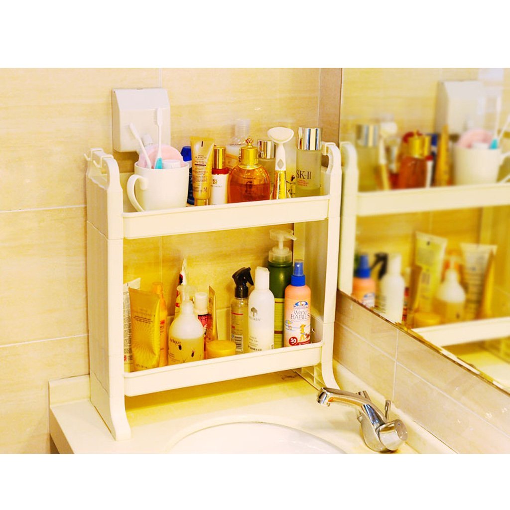 Estantes de baño exquisitos Bastidores de baño, Esquina de Ducha Estante de Almacenamiento de cosméticos Acabado de Escritorio Caja de cosméticos de múltiples Capas Almacenamiento de baño
