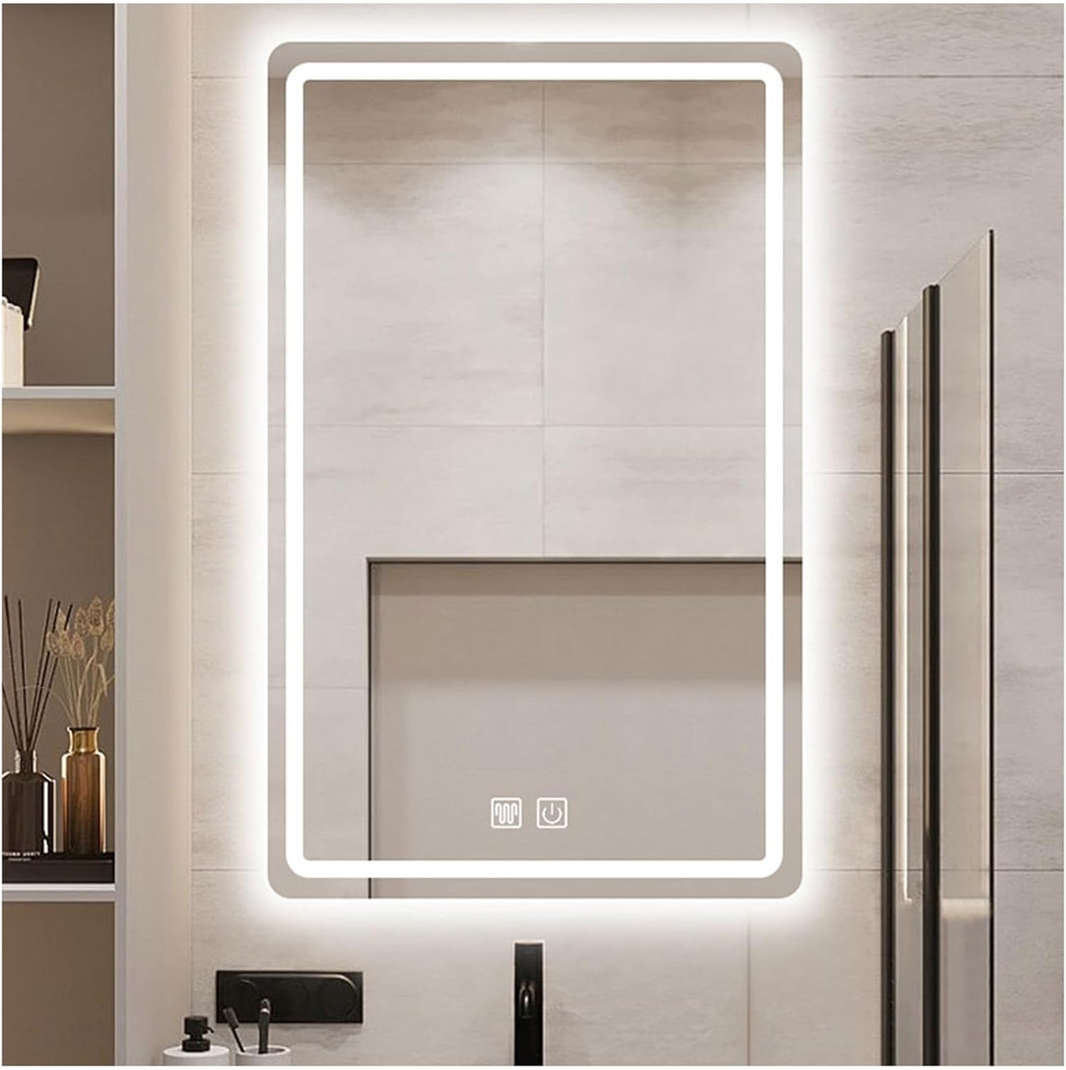 Amazon.com: Mirror Vertical Hanging Smartbathroom Mirrors Color Adjustable Defogging Explosion ...