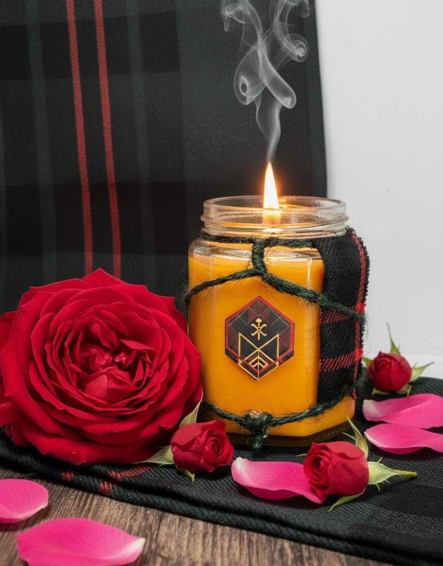 Honeyman Honey Natural Pure Beeswax Scented Candle – Rose– Non-Toxic, Clean Burning Hand-Poured Wax – Long Lasting 35Hrs Burn Time – 130G Jar