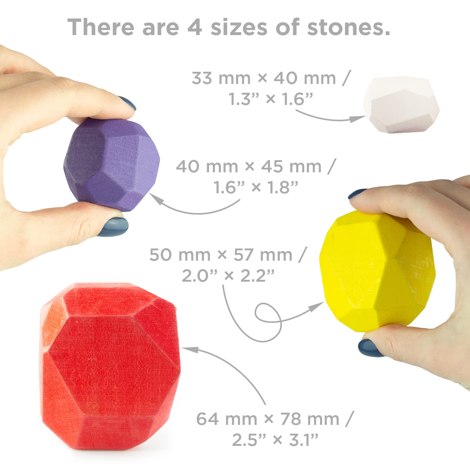 Ulanik Stacking Stones Toddler Montessori Toys for 3+ Year Olds Baby Wooden Building Blocks Game for Learning Colour Sorting & Counting 25 Balancing Stones - Image 3