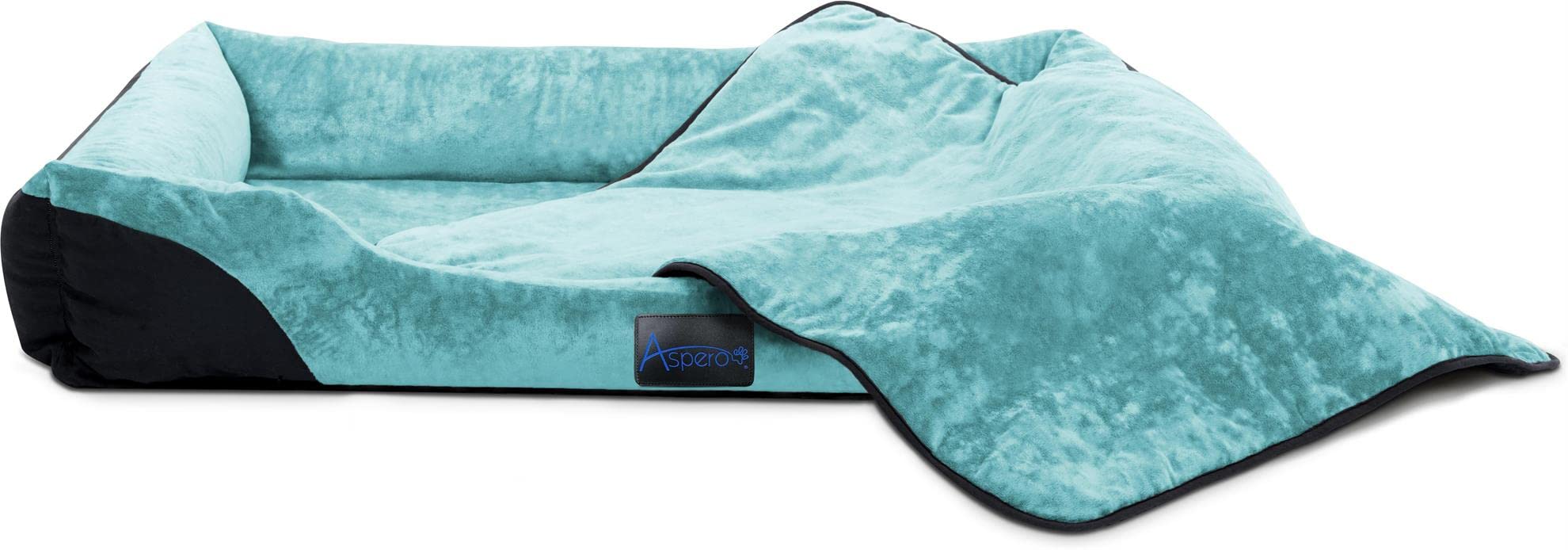 normani Hundekorb Hundebett + Decke - Haustierbett - Waschbarer Bezug bis 95 ° - für Katzen und Hundegeeignet - aus schadstoffreiem Material Farbe Blau Größe 70 cm x 100 cm