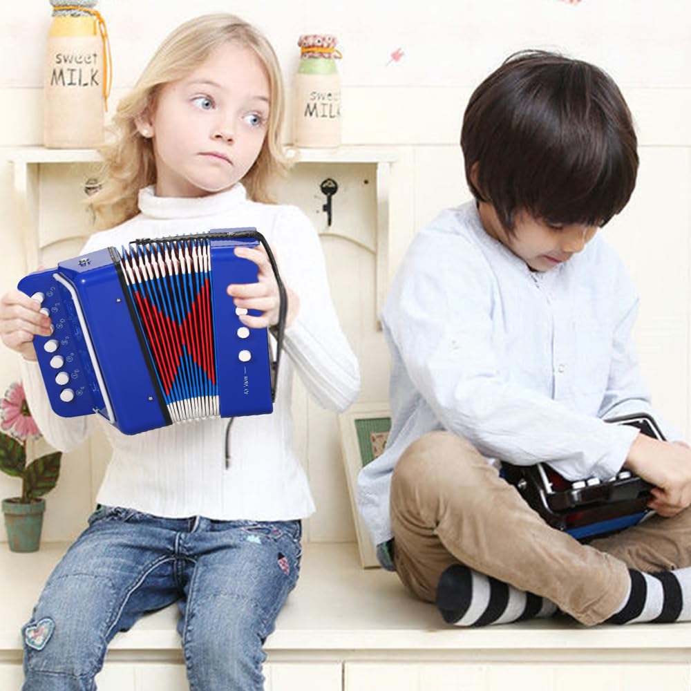 Strumento a fisarmonica 7 tasti 2 bassi piccola fisarmonica strumento musicale educativo scelta regalo di Natale