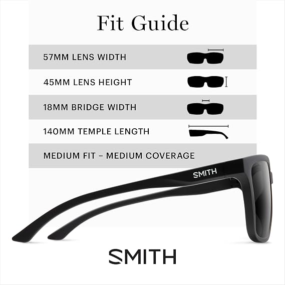 SMITH Shoutout Sunglasses with Polarized Lenses Performance Sports Active Classic Sunglasses For Men & Women