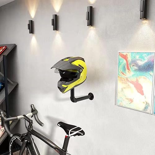 Miniatura 4 de Soporte para casco de motocicleta, soporte para casco de montaje en pared, fácil almacenamiento para cascos de motocicleta, sombreros, cascos de