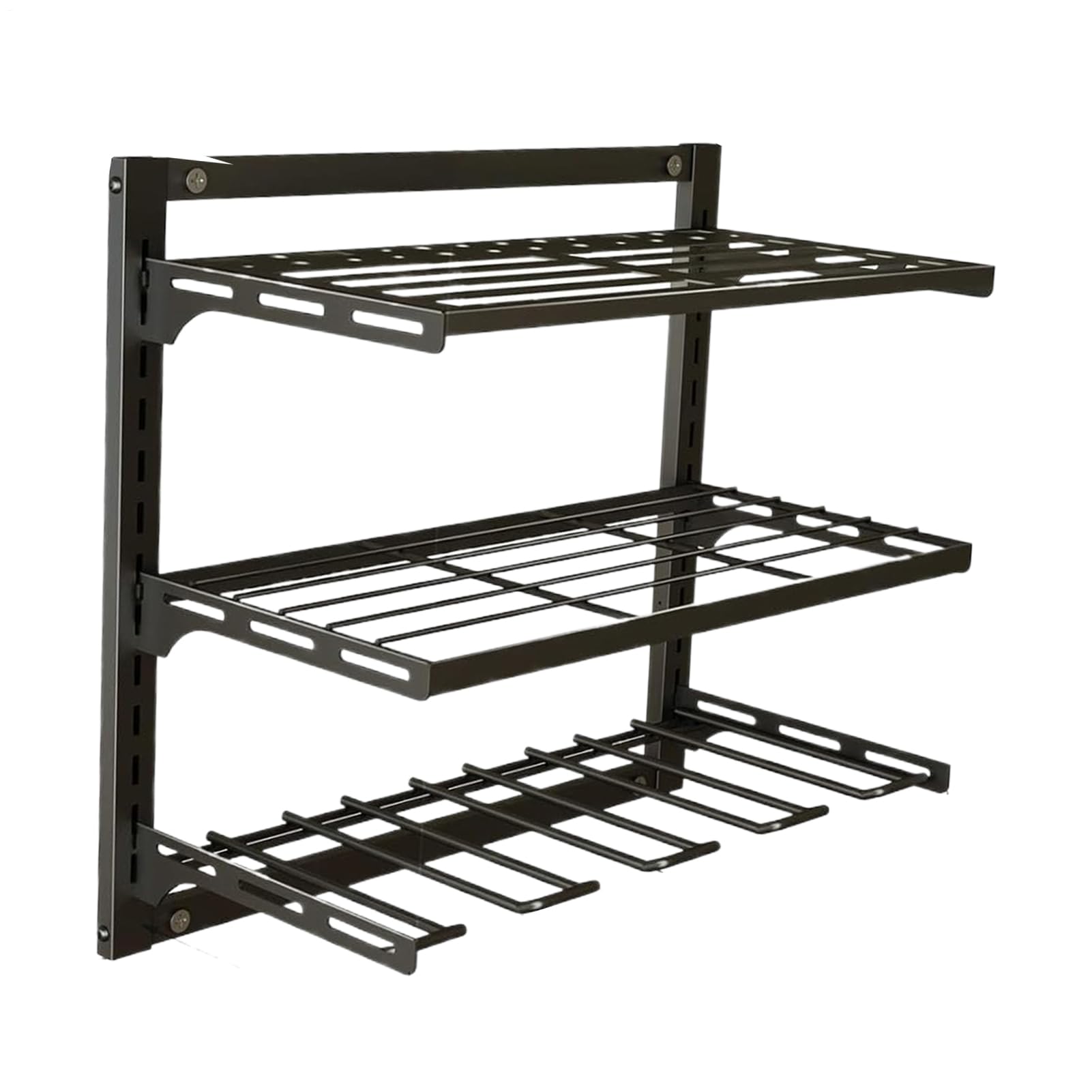 Organizador de herramientas inalámbrico | Organizador de herramientas eléctricas de garaje de montaje en pared | 3 capas de almacenamiento de metal resistente para destornillador, jardín y