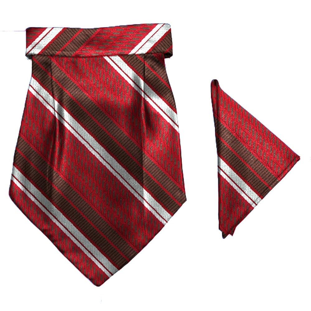 Solid Microfiber Cravat with Matching Pocket Square for Men - Scarf Neckwear Cravat for Men with Matching Pocket Square-image-39