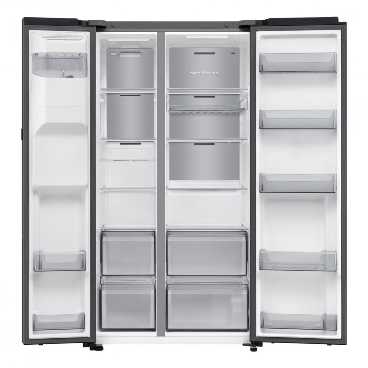 Samsung Side by Side AI Home RS90F64EDF/EF Kühlschrank mit Wasser/Eisspender, Wifi mit AI Energy Mode, AI Home Display, SpaceMax, 614 L, BxHxT: 91,2 x 178,4 x 72,6 cm, anthrazit