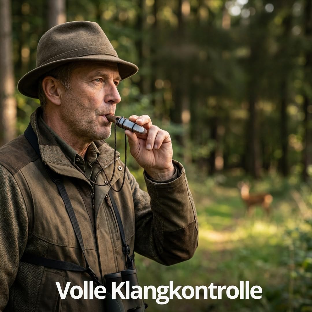 Buttolo Mundstück für Reh – Anspruch zum Nachrufen des Roches im Elch, selektives Blattieren für die Anziehung von Territorialen auf dem Hinterhof, realistische Jagdpfeife mit Seil und Anleitung | Buttolo Rehblatter Mundblatter Original