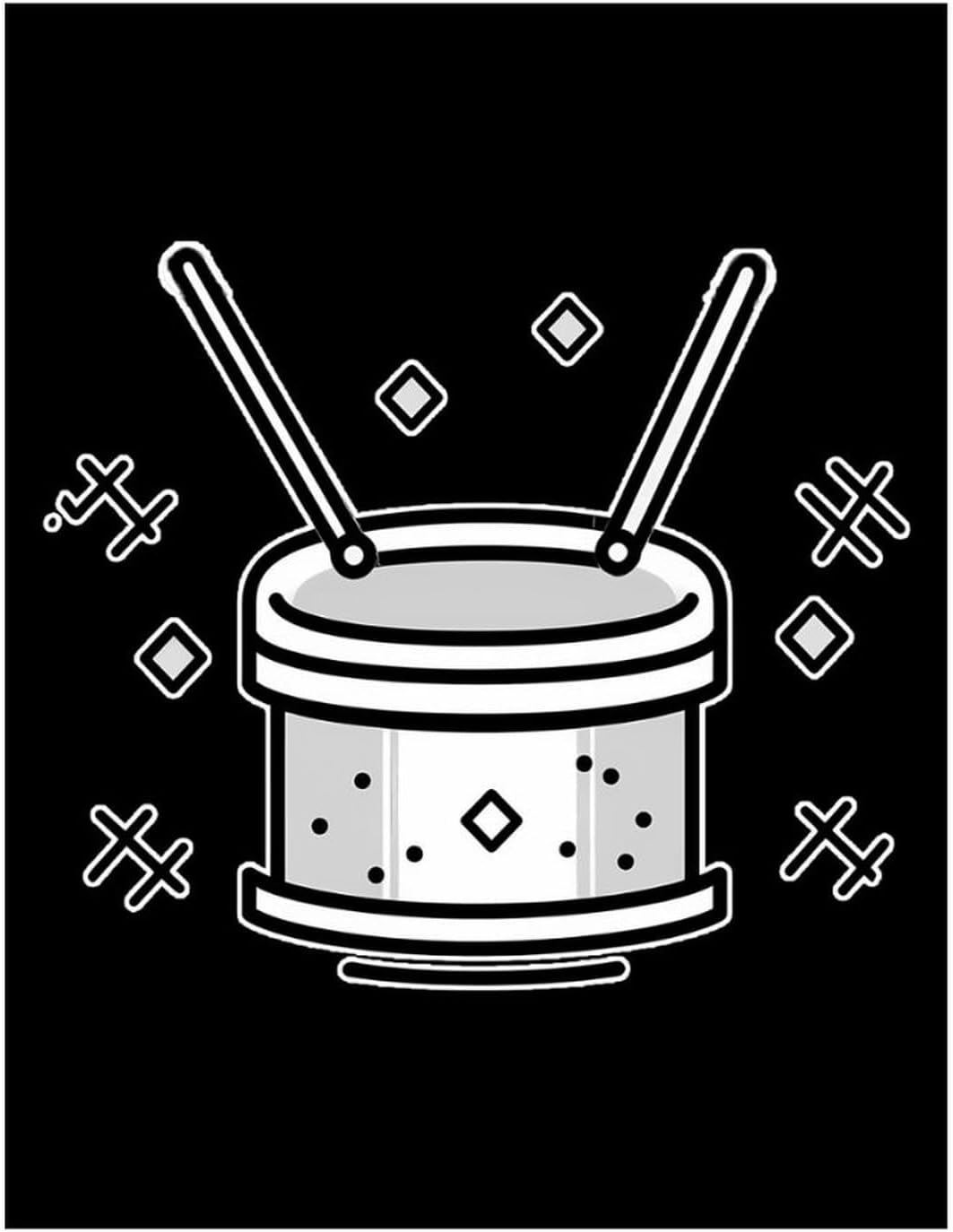 Marching Drum Diamond 5D Painting Kits with Frame DIY Full Round Drill Gem Art Crafts for Home Wall Decor 16 X 20in Blackwood 40 * 50cm