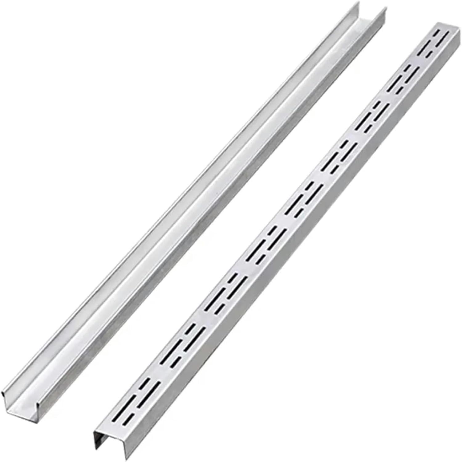 グリッド付き排水ゲート 1m 長さの排水溝 取り外し可能なグリッド付き、廃棄物をブロックする耐性排水フィルターカバー、装飾的なステン