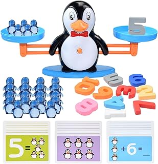 BAKAM Penguin Balance Math Counting Toys for kids Age 3-6, Number Learning Toys for Toddlers Kindergarten, STEM Counting & Sorting Game for Boys Girls (Penguin)