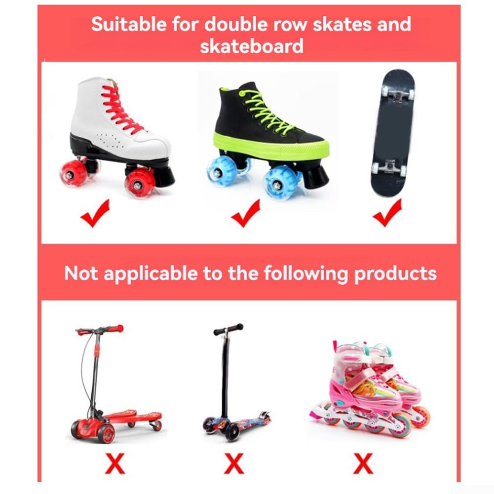Lot de 8 roues lumineuses en polyuréthane pour patins à roulettes, conçues pour une performance optimale sur les quads et les planches (rouge, bleu, vert)