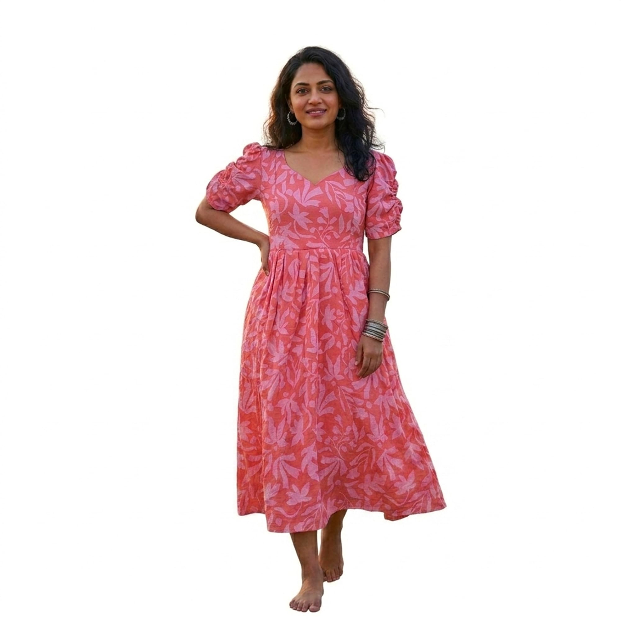 Yath Attire Popcorn Fabric Feeding Kurti for Women | Peach Color | Maternity & Nursing Wear | Back Knot, Side Pocket | Length 47-image-34