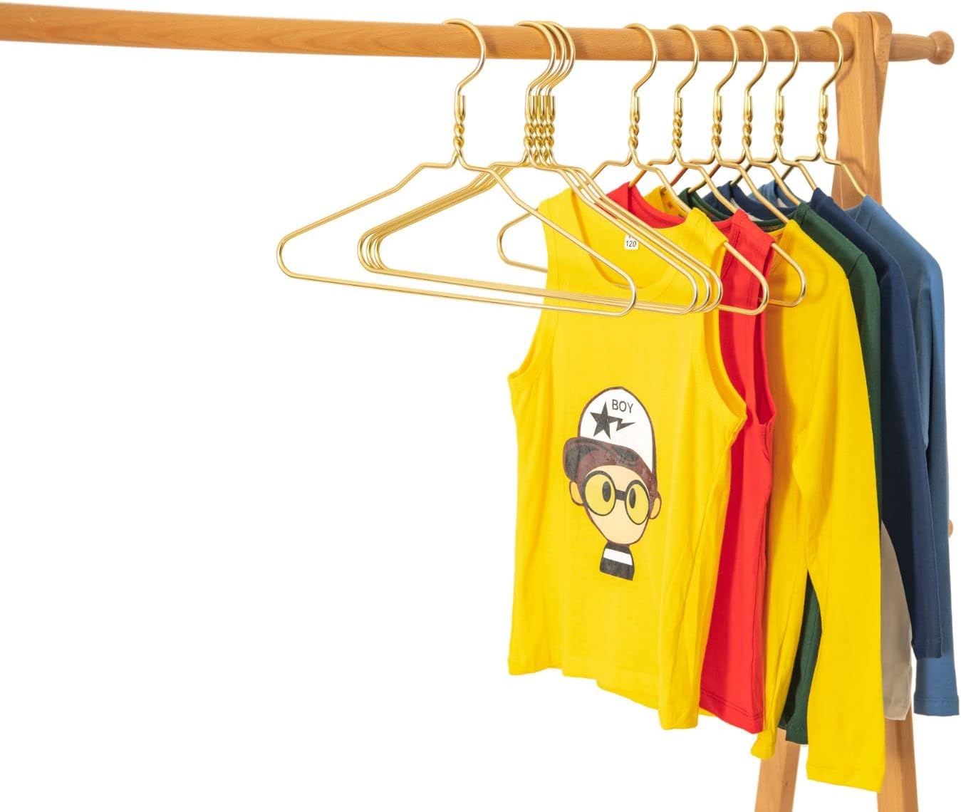 Beautiful Gold Aluminum Metal Suit Hangers Heavy Duty Coat Hangers (12" Kids/Toddlers Size - Aluminum)