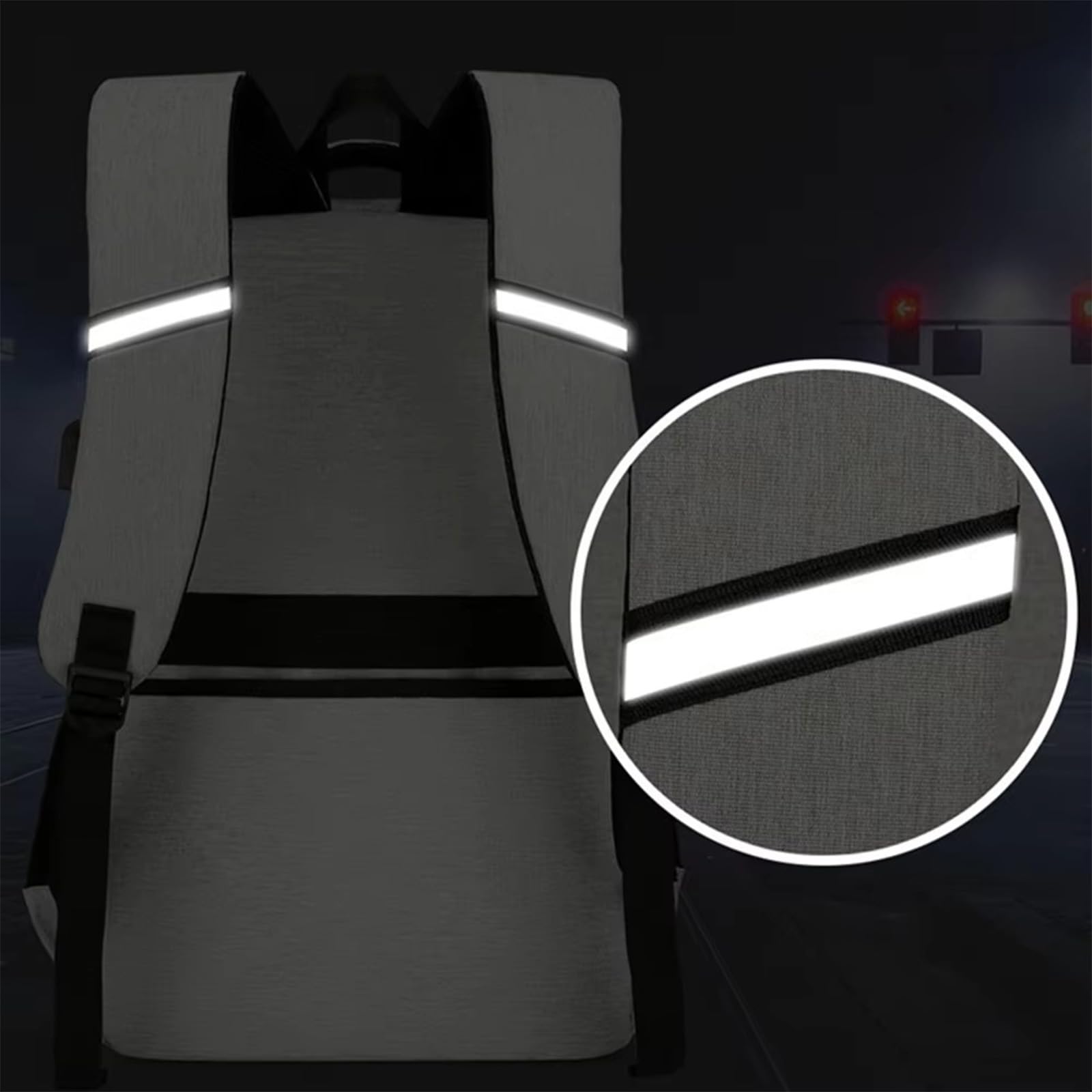 Zaino PC Portatile, Zaino da Viaggio con Borsa Termica Porta Pranzo con Porta USB, Laptop Zaino Lavoro Donna Uomo per Campeggio Viaggio - Nero