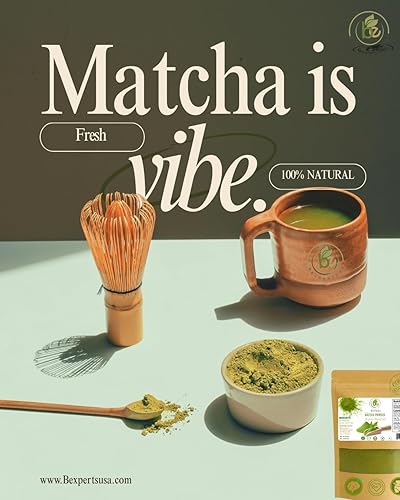 Miniatura 9 de Té verde matcha en polvo  Bolsa resellable de 4 onzas  Matcha 100% puro estilo japonés  Sin azúcar, sin rellenos  Polvo de superalimento natural