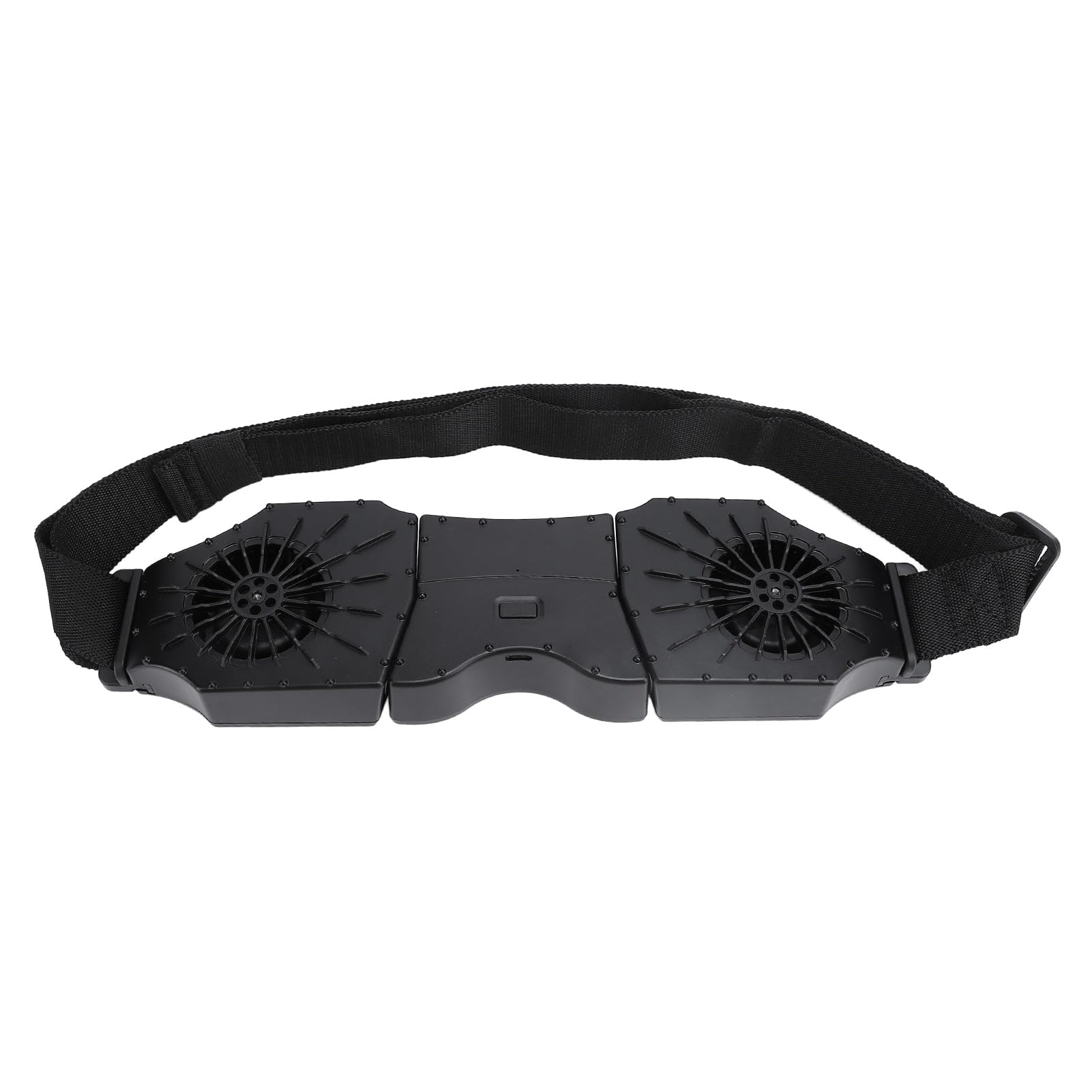 Wiederaufladbarer Gürtelventilator 8000 -mAh Battery Battery Battery Operated Wearable Personal Lüfter mit Zwei Gebläsensystemen für Campingfischen Im Freien mit Abnehmbarem (Schwarz)