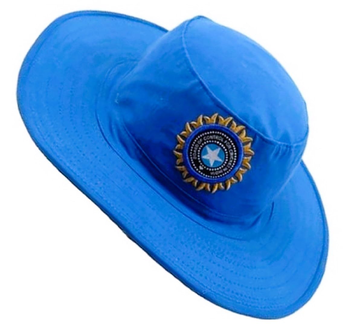 India Cricket Bucket Hat, Blue with Embroidered Badge | Wide Brim Sun Hat, Cricket Fan Wear, Unisex Design, Outdoor Sports Cap-image-12