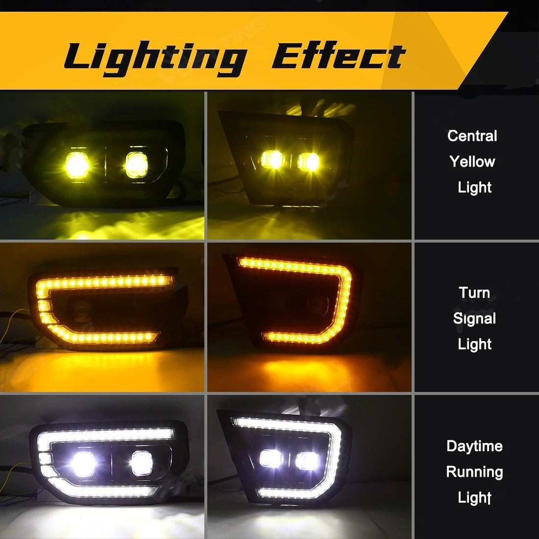 Luces Antiniebla Luz Niebla Para Ford Para Ranger Para Wildtrak 2022 2023 Luces Diurnas LED DRL Intermitentes Blancas Amarillas