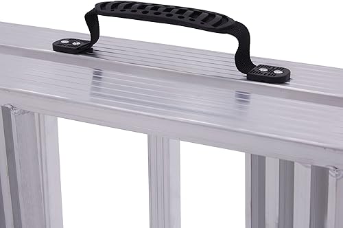 Miniatura 3 de Black Widow Rampa de aluminio para motocicleta, rampas plegables con escalones, capacidad de 750 libras, color plateado, equipo de carga portátil y